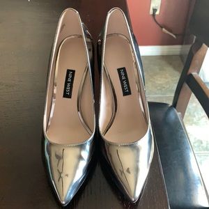 Nine West silver high heels
